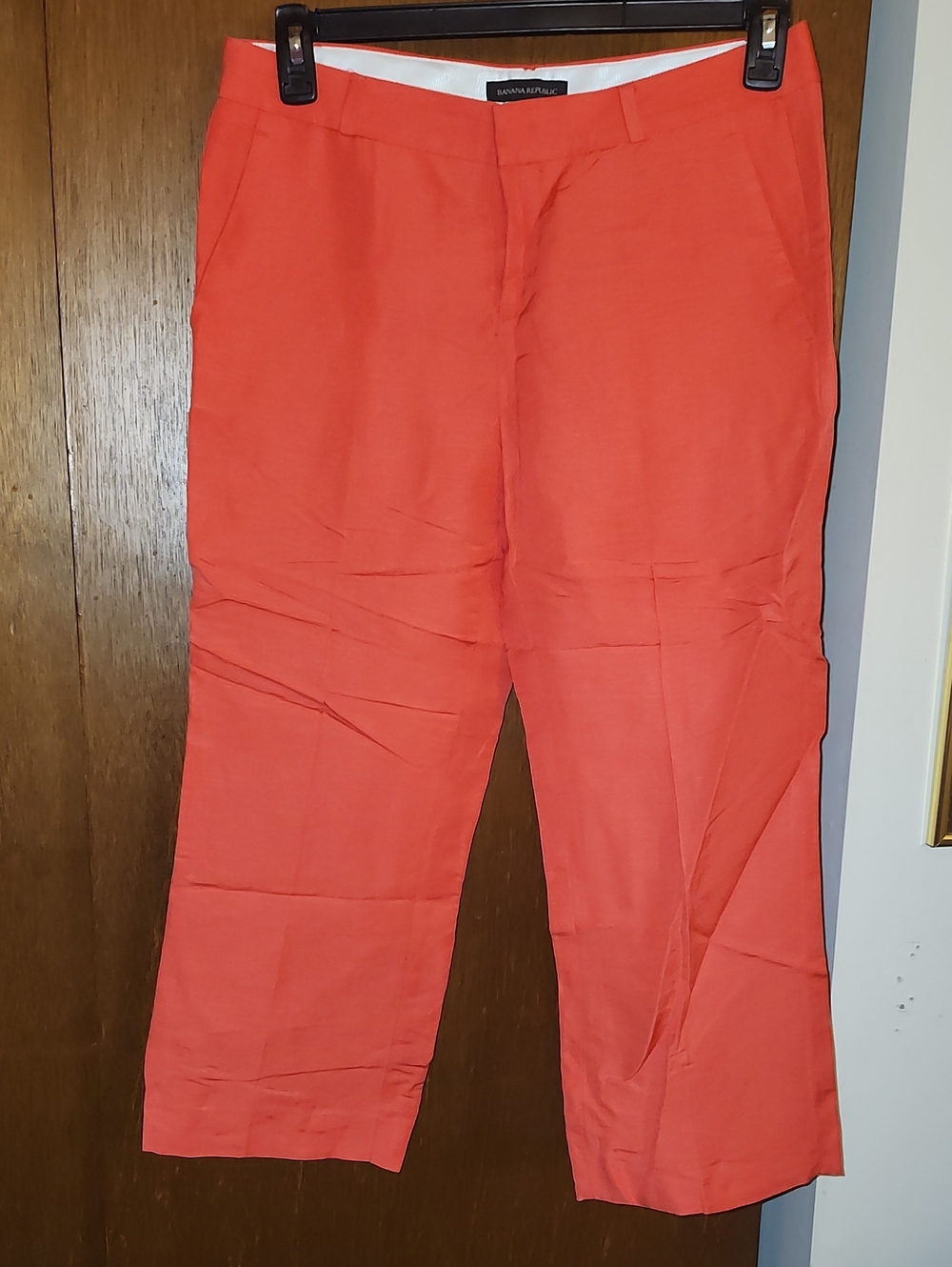 Banana Republic Coral Linen Blend Cropped Pants